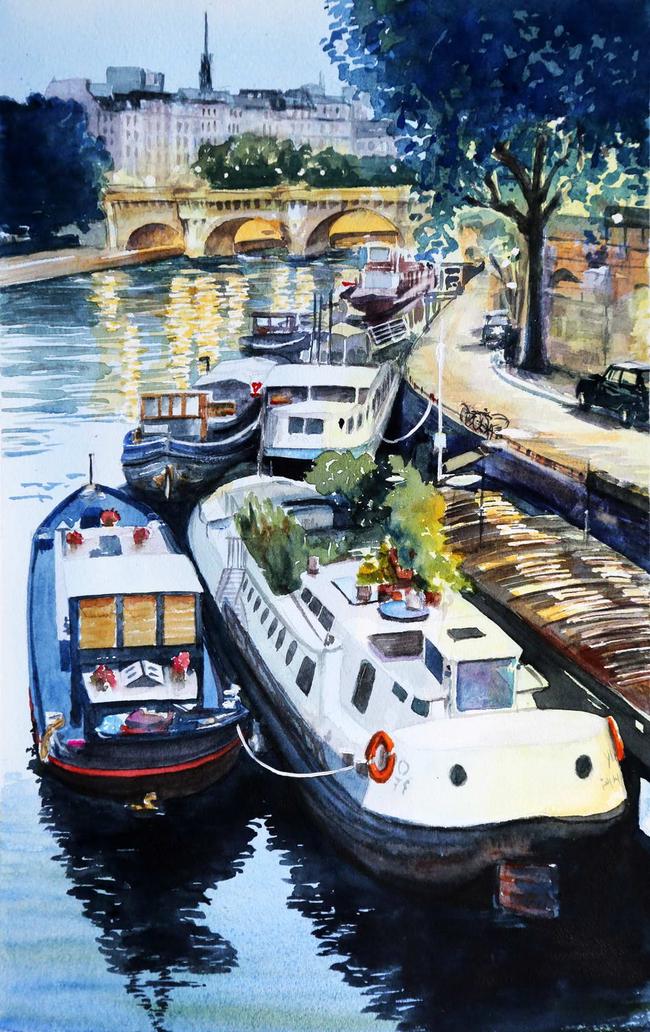 Bateaux sous le Pont des Arts – Paris (sold)